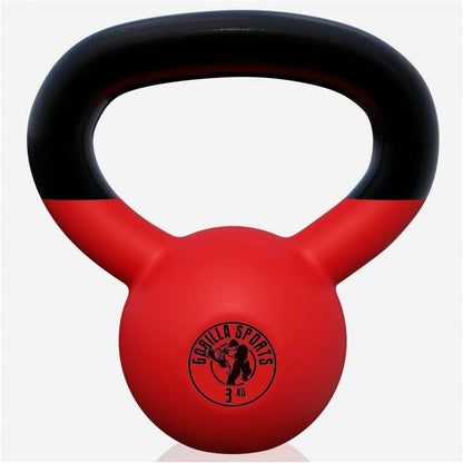 Kettlebell de Hierro Fundido con Revestimiento de Goma 2 - 32 kg - Gorilla Sports ES