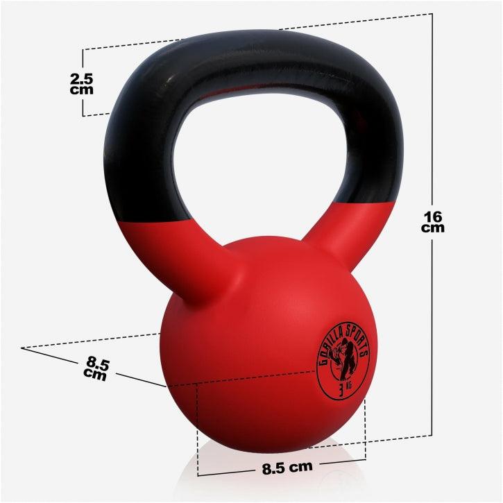 Kettlebell de Hierro Fundido con Revestimiento de Goma 2 - 32 kg - Gorilla Sports ES