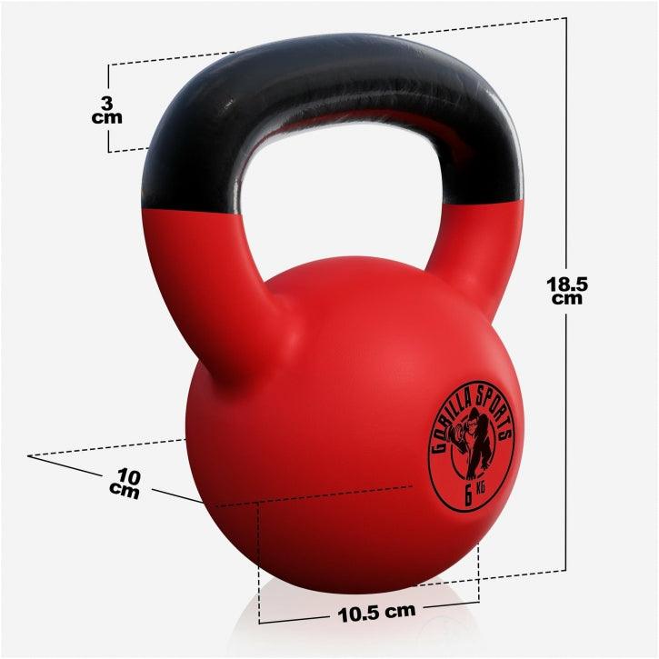 Kettlebell de Hierro Fundido con Revestimiento de Goma 2 - 32 kg - Gorilla Sports ES