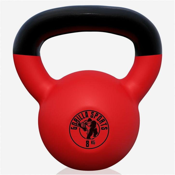 Kettlebell de Hierro Fundido con Revestimiento de Goma 2 - 32 kg - Gorilla Sports ES