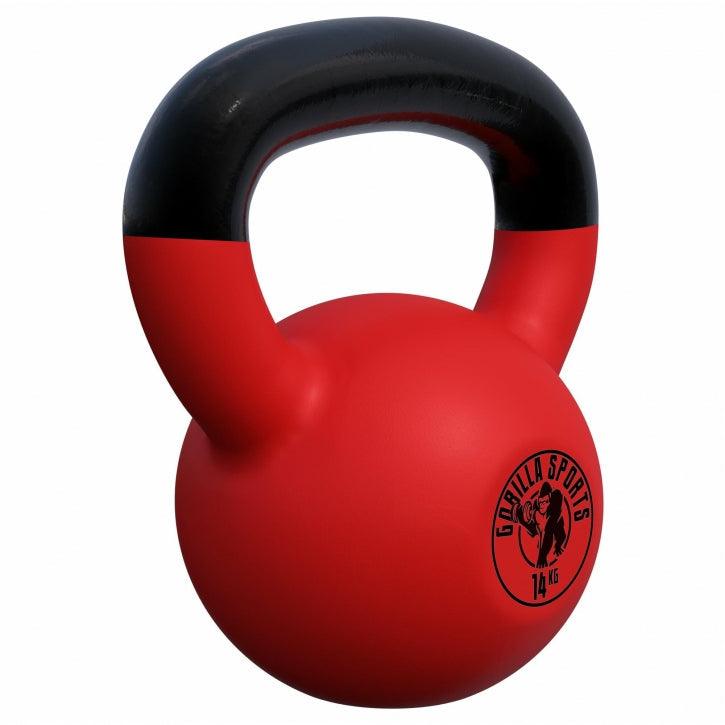 Kettlebell de Hierro Fundido con Revestimiento de Goma 2 - 32 kg - Gorilla Sports ES