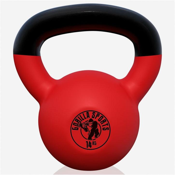 Kettlebell de Hierro Fundido con Revestimiento de Goma 2 - 32 kg - Gorilla Sports ES