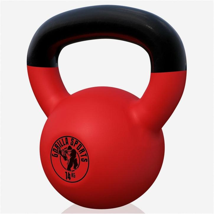Kettlebell de Hierro Fundido con Revestimiento de Goma 2 - 32 kg - Gorilla Sports ES