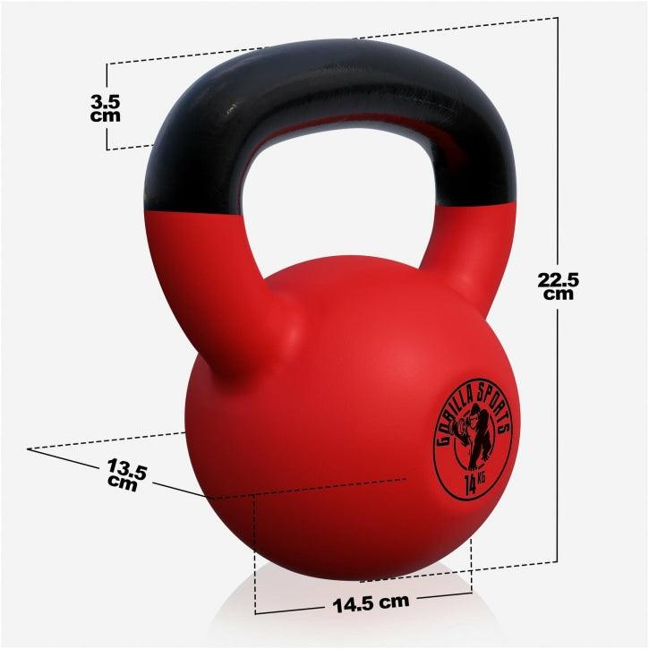Kettlebell de Hierro Fundido con Revestimiento de Goma 2 - 32 kg - Gorilla Sports ES