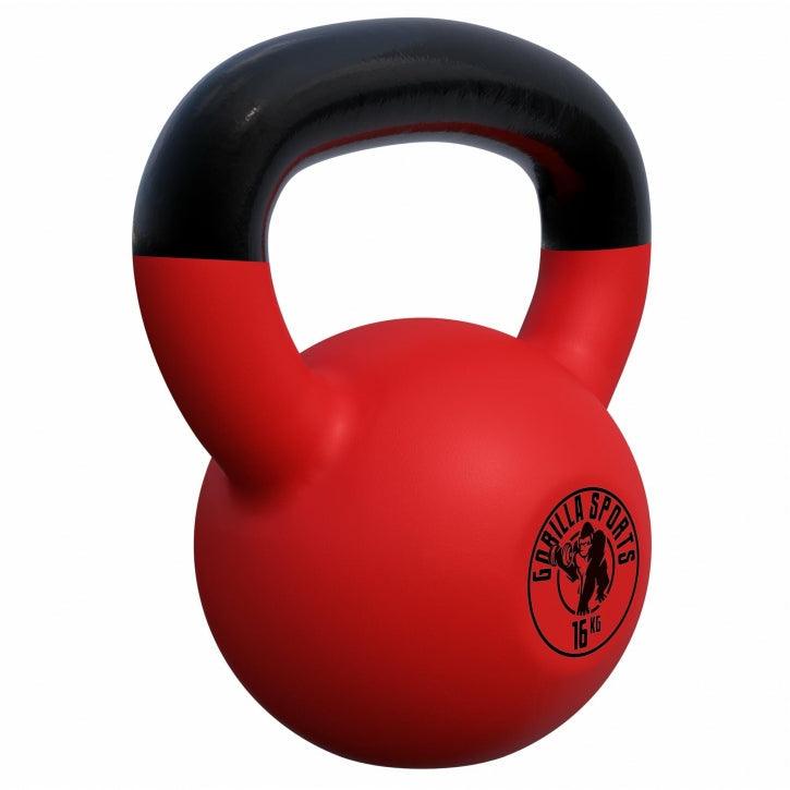 Kettlebell de Hierro Fundido con Revestimiento de Goma 2 - 32 kg - Gorilla Sports ES