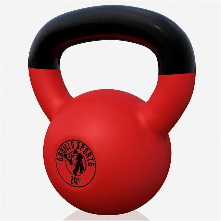 Kettlebell de Hierro Fundido con Revestimiento de Goma 2 - 32 kg - Gorilla Sports ES