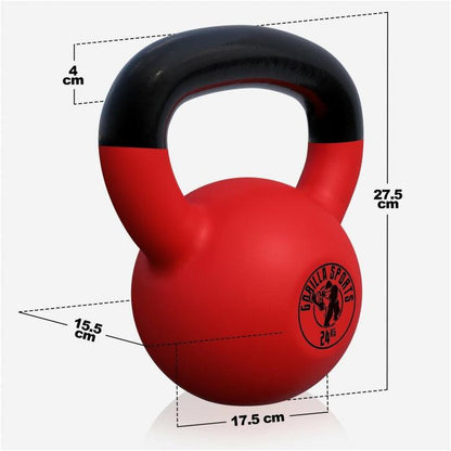 Kettlebell de Hierro Fundido con Revestimiento de Goma 2 - 32 kg - Gorilla Sports ES