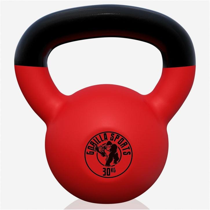 Kettlebell de Hierro Fundido con Revestimiento de Goma 2 - 32 kg - Gorilla Sports ES