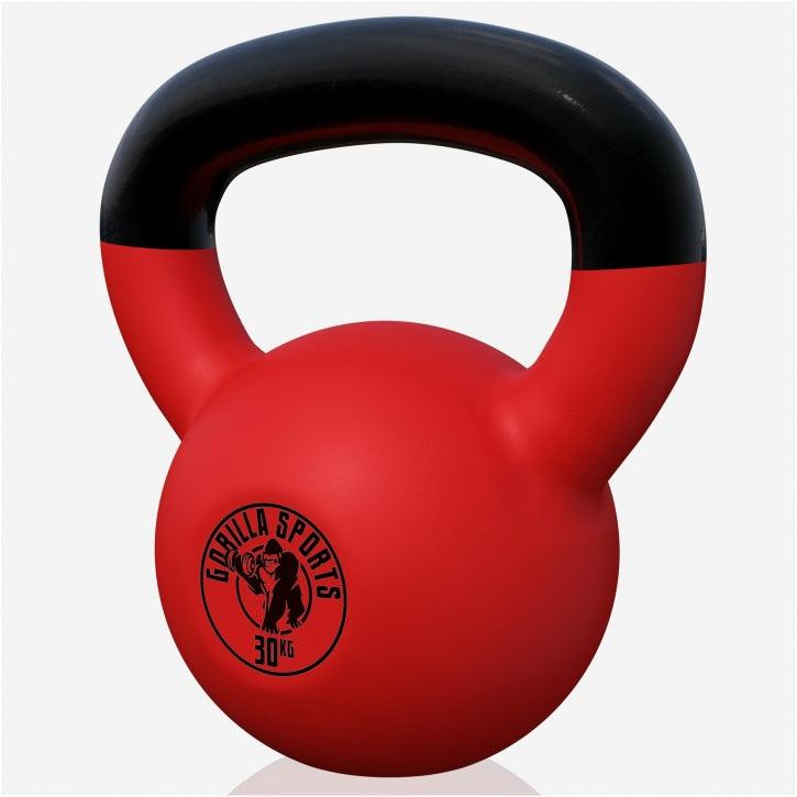 Kettlebell de Hierro Fundido con Revestimiento de Goma 2 - 32 kg - Gorilla Sports ES