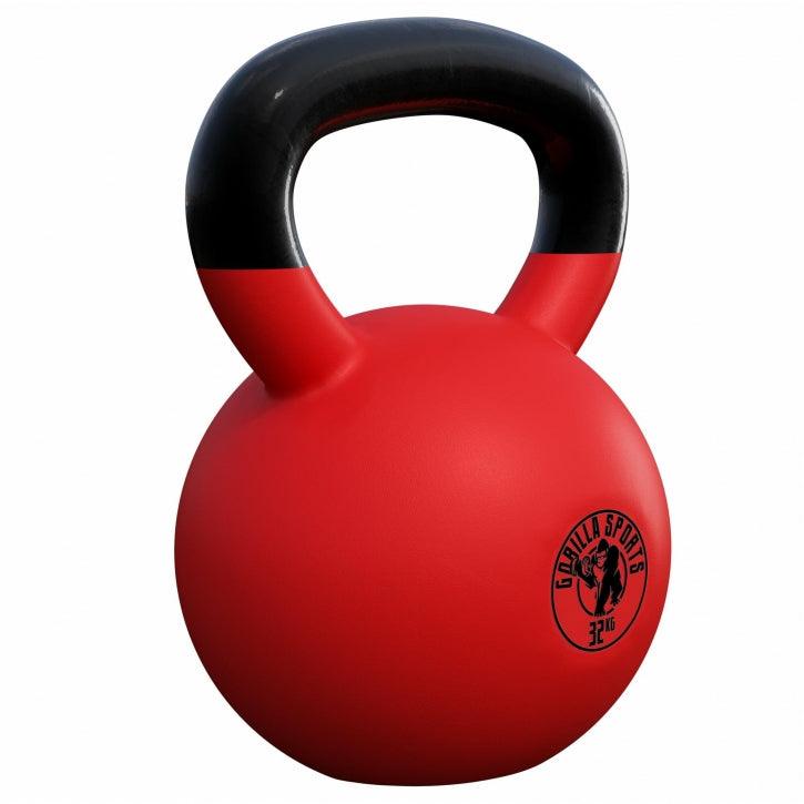 Kettlebell de Hierro Fundido con Revestimiento de Goma 2 - 32 kg - Gorilla Sports ES