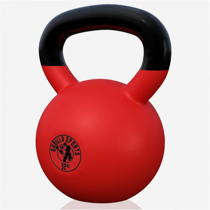 Kettlebell de Hierro Fundido con Revestimiento de Goma 2 - 32 kg - Gorilla Sports ES
