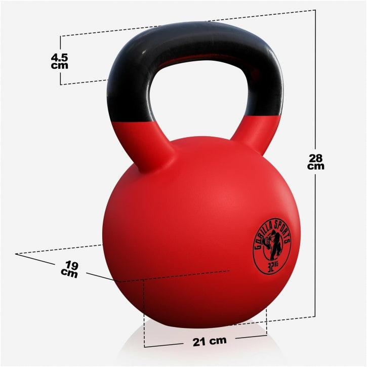 Kettlebell de Hierro Fundido con Revestimiento de Goma 2 - 32 kg - Gorilla Sports ES