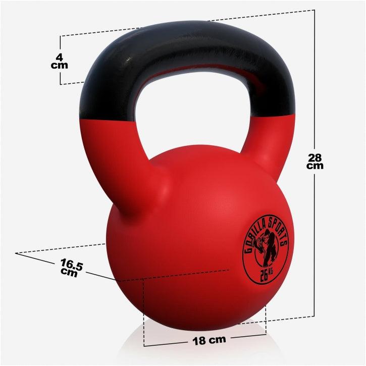 Kettlebell de Hierro Fundido con Revestimiento de Goma 2 - 32 kg - Gorilla Sports ES