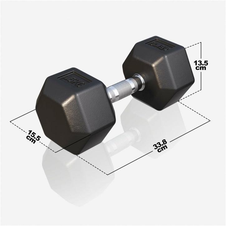 Mancuerna Hexagonal 2 - 50 kg - Gorilla Sports ES