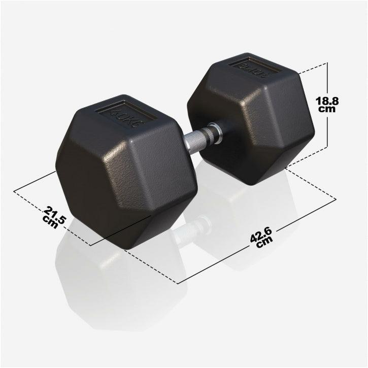 Mancuerna Hexagonal 2 - 50 kg - Gorilla Sports ES