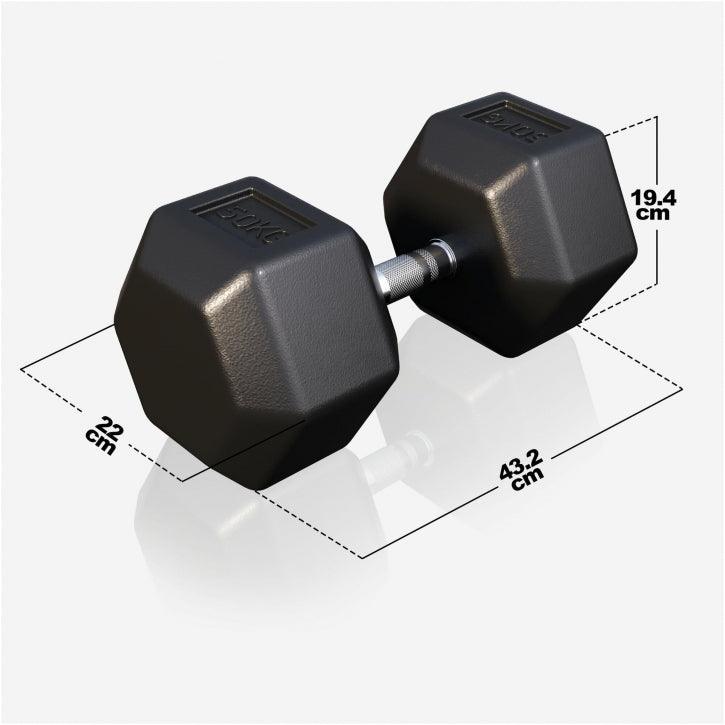 Mancuerna Hexagonal 2 - 50 kg - Gorilla Sports ES