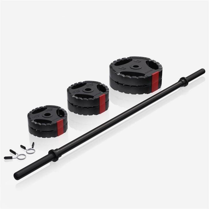 Set de Barra de Aeróbic y Discos de Pesas de Plástico con Triple Agarre - Gorilla Sports ES