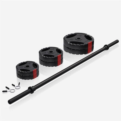 Set de Barra de Aeróbic y Discos de Pesas de Plástico con Triple Agarre - Gorilla Sports ES