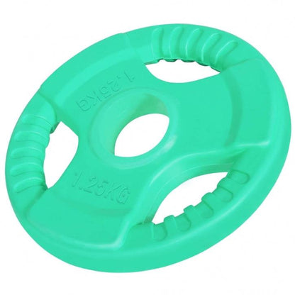 Banco con Soporte para Barra + Set de Pesas Olímpicas de Goma con Triple Agarre - 150 kg - Gorilla Sports ES