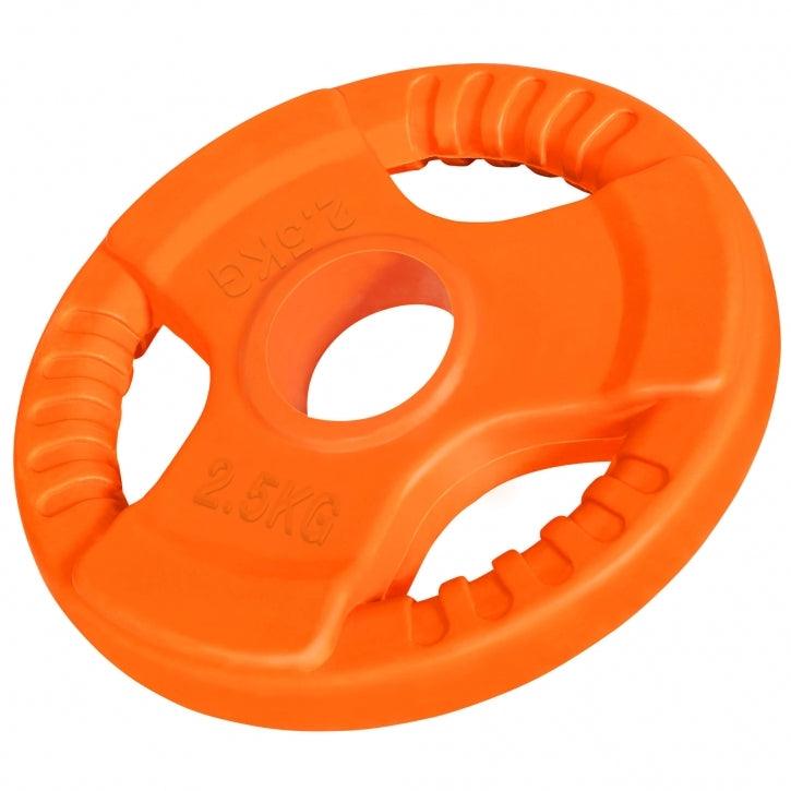 Banco con Soporte para Barra + Set de Pesas Olímpicas de Goma con Triple Agarre - 150 kg - Gorilla Sports ES