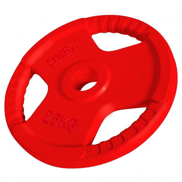 Disco de Pesas Olímpico de Goma con Triple Agarre 1,25 - 25 kg - Gorilla Sports ES