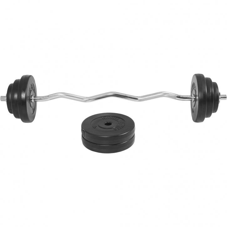 Soporte para Barra y Set de Curl Z con Discos de Pesas de Plástico - Gorilla Sports ES