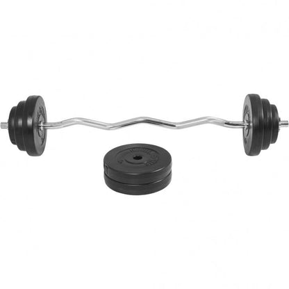 Soporte para Barra y Set de Curl Z con Discos de Pesas de Plástico - Gorilla Sports ES