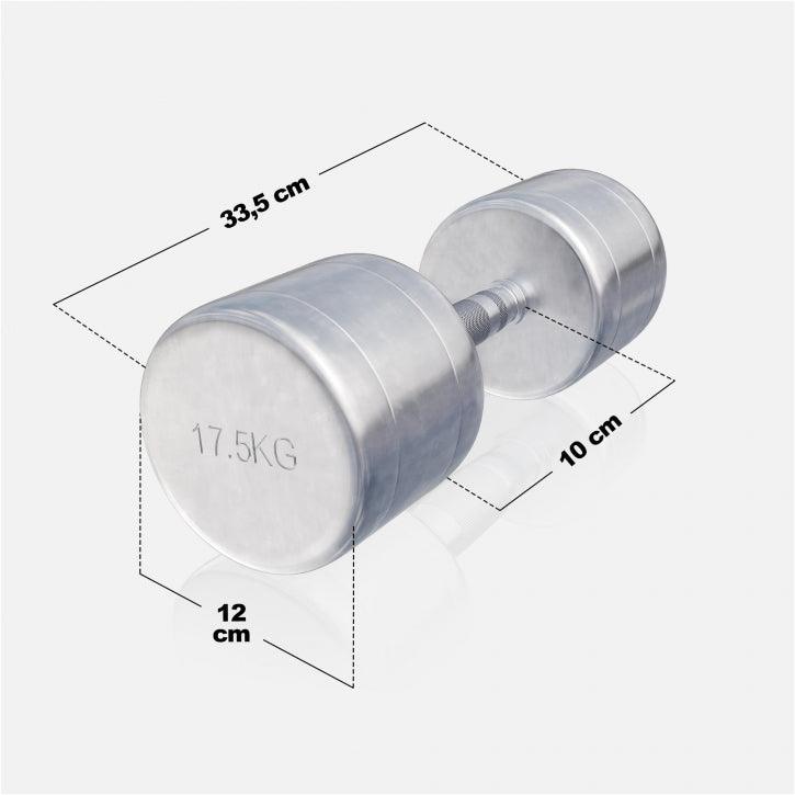 Mancuerna fija de Acero Cromado 1 - 20 kg - Gorilla Sports ES