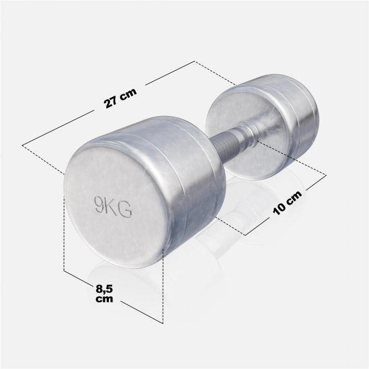 Mancuerna fija de Acero Cromado 1 - 20 kg - Gorilla Sports ES