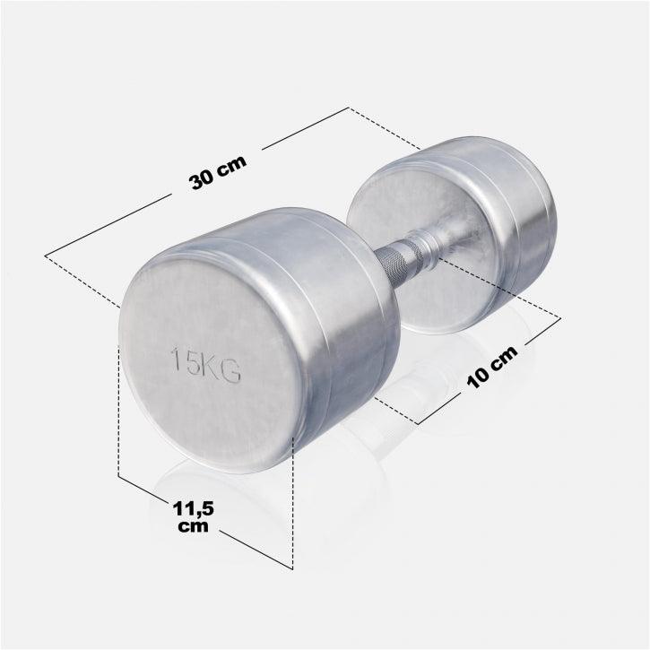 Mancuerna fija de Acero Cromado 1 - 20 kg - Gorilla Sports ES