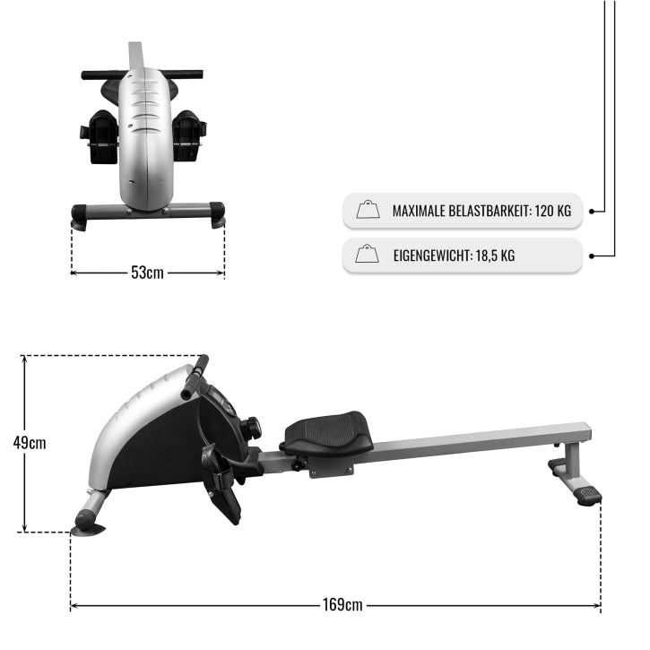 Máquina de Remo con Frenos Magnéticos - Gorilla Sports ES