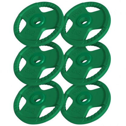 Disco de Pesas Olímpico de Goma con Triple Agarre 1,25 - 25 kg - Gorilla Sports ES