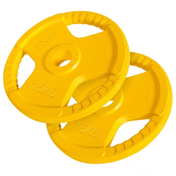 Disco de Pesas Olímpico de Goma con Triple Agarre 1,25 - 25 kg - Gorilla Sports ES