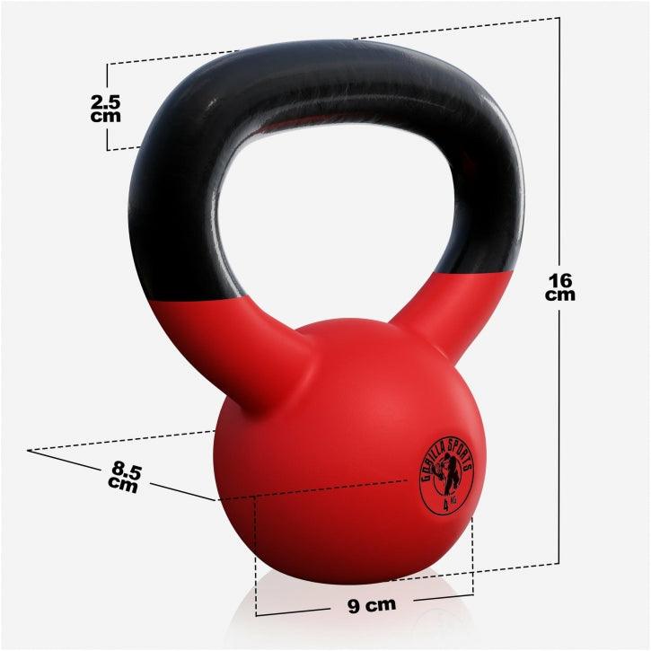 Kettlebell de Hierro Fundido con Revestimiento de Goma 2 - 32 kg - Gorilla Sports ES