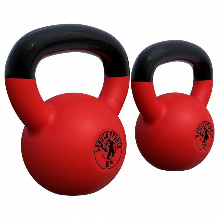 Kettlebell de Hierro Fundido con Revestimiento de Goma 2 - 32 kg - Gorilla Sports ES