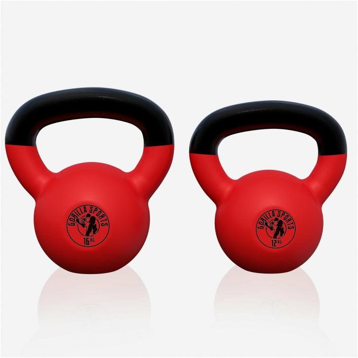 Kettlebell de Hierro Fundido con Revestimiento de Goma 2 - 32 kg - Gorilla Sports ES