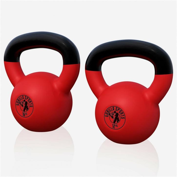 Kettlebell de Hierro Fundido con Revestimiento de Goma 2 - 32 kg - Gorilla Sports ES