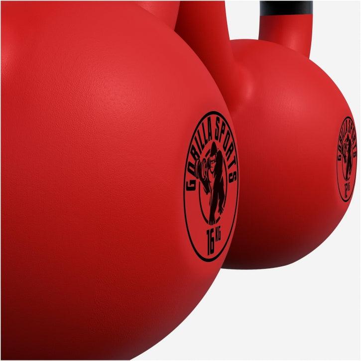 Kettlebell de Hierro Fundido con Revestimiento de Goma 2 - 32 kg - Gorilla Sports ES