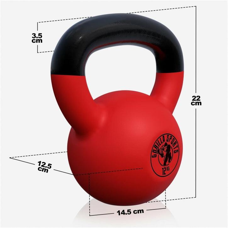 Kettlebell de Hierro Fundido con Revestimiento de Goma 2 - 32 kg - Gorilla Sports ES