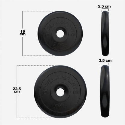 Disco de Pesas de Goma 1 - 25 kg - Gorilla Sports ES
