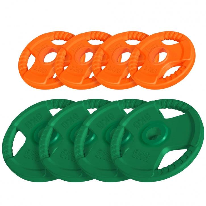 Disco de Pesas Olímpico de Goma con Triple Agarre 1,25 - 25 kg - Gorilla Sports ES