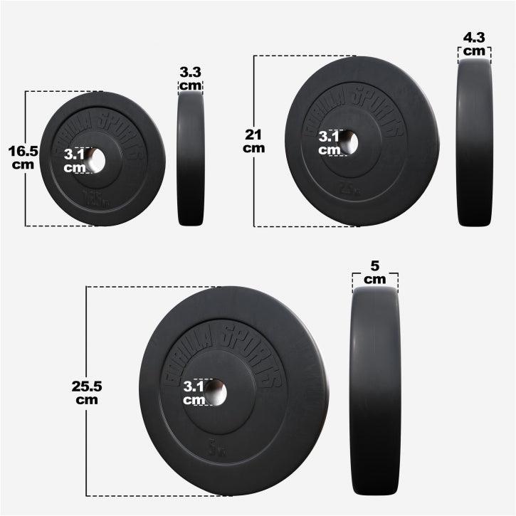 Disco de Pesas de Plástico 1,25 - 15 kg - Gorilla Sports ES