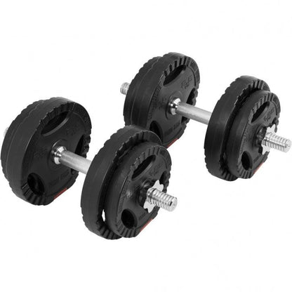 Set de Mancuernas y Discos de Pesas de Plástico con Triple Agarre - Gorilla Sports ES