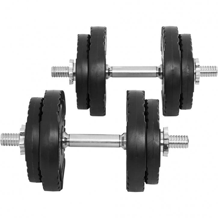 Set de Mancuernas y Discos de Pesas de Plástico con Triple Agarre - Gorilla Sports ES