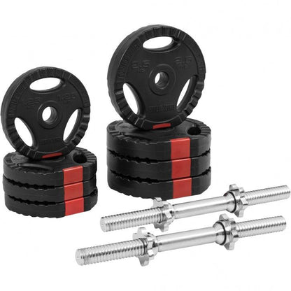 Set de Mancuernas y Discos de Pesas de Plástico con Triple Agarre - Gorilla Sports ES