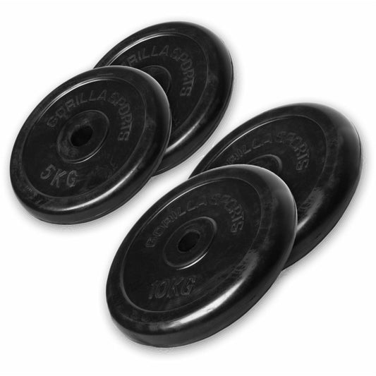 Disco de Pesas con Revestimiento de Goma 1 kg - 25 kg - Gorilla Sports ES