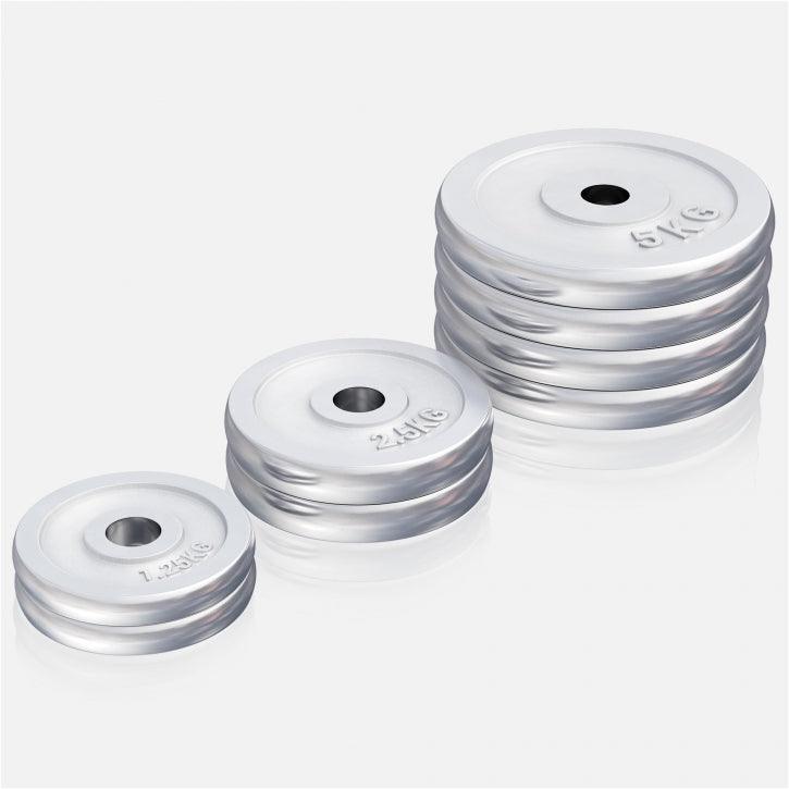 Disco de Pesas de Hierro Fundido Cromado 0,5 - 30 kg - Gorilla Sports ES