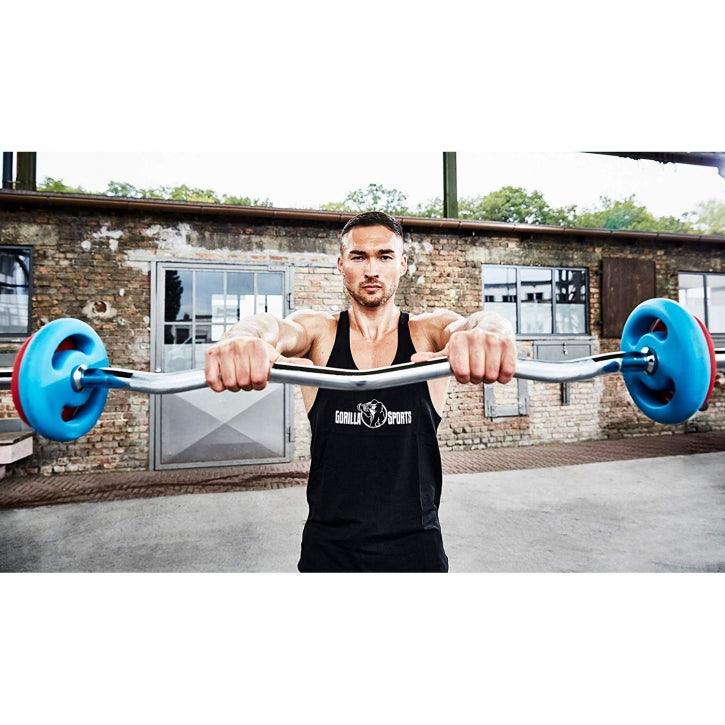 Set de Barra de Pesas + Mancuernas + Barra de Curl Z - Gorilla Sports ES