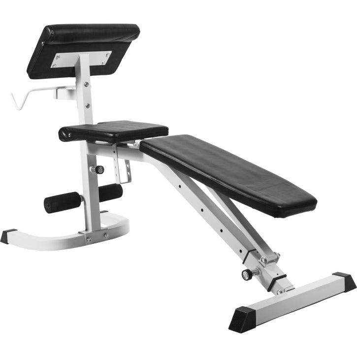 Banco de Musculación con Curl Predicador Ajustable - Gorilla Sports ES