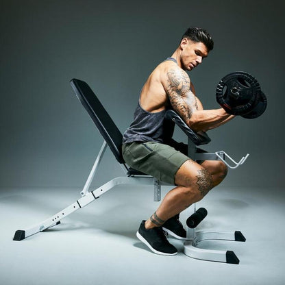Banco de Musculación con Curl Predicador Ajustable - Gorilla Sports ES